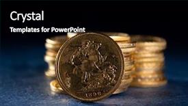  Presentation with gold coins and jewelry - Beautiful slides featuring real gold coins over dark backdrop and a  colored foreground
