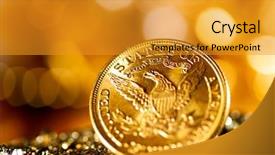  Presentation with gold - Theme featuring real gold coins over dark background and a  colored foreground