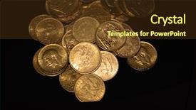  Presentation with gold coins and jewelry - Audience pleasing slide deck consisting of real gold coins over dark backdrop and a tawny brown colored foreground