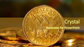  Presentation with gold coins and jewelry - Colorful slide deck enhanced with real gold coins over dark backdrop and a tawny brown colored foreground