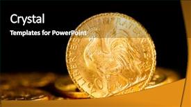  Presentation with gold coins and jewelry - Theme having real gold coins over dark background and a black colored foreground
