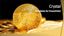  Presentation with gold coins and jewelry - Slide deck featuring real gold coins over dark background and a black colored foreground