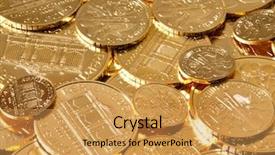  Presentation with investing - Beautiful presentation theme featuring ducation - investing in real gold than backdrop and a gold colored foreground