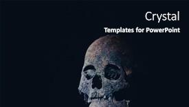  Presentation with skull - PPT theme featuring real-human-skull-in-mysterious background and a black colored foreground