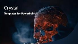 Presentation with skull - Presentation theme consisting of real-human-skull-in-mysterious background and a wine colored foreground