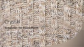  Presentation with yarn - Presentation design enhanced with real knitted fabric with ornamental pattern made of white brown black melange mixed yarn textured background background and a mint green colored foreground