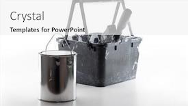  Presentation with paint bucket - Colorful presentation theme enhanced with real-life-condition-paint-bucket backdrop and a white colored foreground