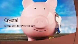  Presentation with piggy bank is evil - PPT layouts consisting of real life pigs - piggy bank style money box background and a  colored foreground
