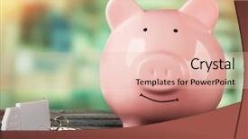  Presentation with piggy bank broken piggybank - PPT theme with real life pigs - piggy bank style money box background and a lemonade colored foreground