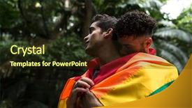  Presentation with gay rainbow flag - Presentation theme consisting of real madrid - gay couple embracing with rainbow background and a wine colored foreground