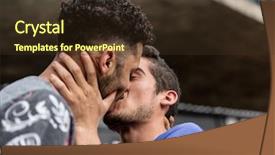  Presentation with gay - PPT layouts featuring real madrid - gay couple kissing background and a tawny brown colored foreground
