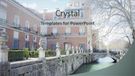  Presentation with beautiful landscapes - Beautiful PPT layouts featuring real madrid - heritage gardens of the city backdrop and a sky blue colored foreground