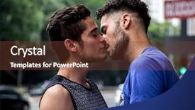  Presentation with couple - Slides having real madrid - homosexual couple kissing background and a tawny brown colored foreground