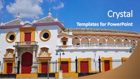  Presentation with spain - Beautiful presentation design featuring real maestranza bullring plaza toro backdrop and a  colored foreground