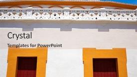  Presentation with spain - PPT layouts consisting of real maestranza bullring plaza toro background and a  colored foreground