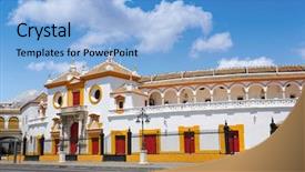  Presentation with spain - Amazing slides having real maestranza bullring plaza toro backdrop and a light blue colored foreground