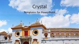  Presentation with spain - Theme consisting of real maestranza bullring plaza toro background and a light blue colored foreground