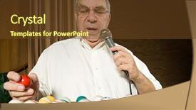  Presentation with work - PPT theme consisting of real numbers - bingo caller at work background and a tawny brown colored foreground