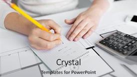  Presentation with architecture construction - Presentation design enhanced with real numbers - business architecture building construction background and a light gray colored foreground