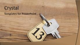  Presentation with key - Colorful presentation theme enhanced with real numbers - closeup of an key backdrop and a coral colored foreground