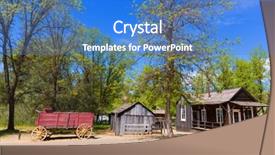  Presentation with gold rush finding panning - Presentation theme enhanced with real old western gold background and a teal colored foreground