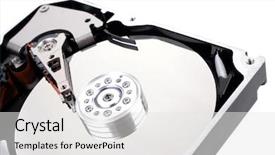  Presentation with hard disk drive - Amazing PPT layouts having real open hard drive isolated backdrop and a white colored foreground