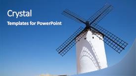  Presentation with san juan puerto rico - PPT theme consisting of quixote - windmills in alcazar de san background and a  colored foreground