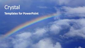  Presentation with sky rainbow - Cool new slides with real rainbow in sky backdrop and a teal colored foreground