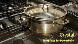  Presentation with restaurant kitchen - PPT layouts featuring real restaurant kitchen background and a tawny brown colored foreground