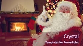  Presentation with santa - Slide set consisting of real santa claus threaten children background and a tawny brown colored foreground