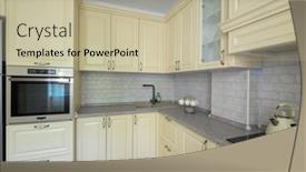  Presentation with interior - PPT theme consisting of real-showcase-interior-of-modern background and a mint green colored foreground