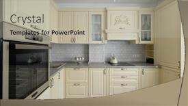  Presentation with interior - PPT theme consisting of real-showcase-interior-of-modern background and a light gray colored foreground