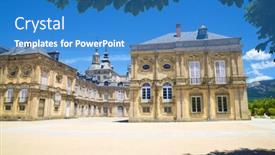  Presentation with spain - Presentation consisting of real-sitio-de-san-ildefonso background and a teal colored foreground