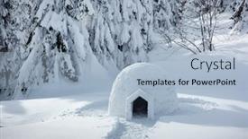  Presentation with snow - Presentation theme enhanced with real-snow-igloo-house background and a light blue colored foreground