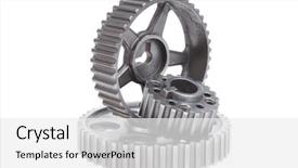  Presentation with stainless steel - Theme with real stainless steel gears isolated background and a white colored foreground