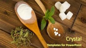  Presentation with sugar - Presentation design with real sugar lumps and stevia background and a tawny brown colored foreground