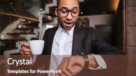  Presentation with music man in suit - Presentation theme consisting of real time - handsome late african man background and a tawny brown colored foreground