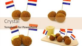  Presentation with snack - Slides with real-traditional-dutch-snack-called background and a yellow colored foreground
