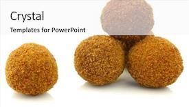  Presentation with snack - Theme featuring real traditional dutch snack called bitterballen on a white background background and a white colored foreground