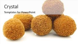  Presentation with snack - Slide deck featuring real traditional dutch snack called bitterballen on a white background background and a white colored foreground