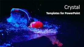  Presentation with dark night - Beautiful theme featuring real-triathlon-athlete-swimming backdrop and a black colored foreground