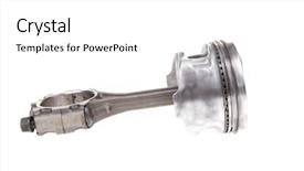  Presentation with engine - Amazing PPT theme having real used aluminum piston isolated backdrop and a white colored foreground