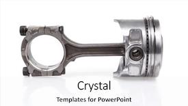  Presentation with engine - Presentation theme featuring real used aluminum piston isolated background and a white colored foreground