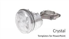  Presentation with engine - Slides with real used aluminum piston isolated background and a white colored foreground