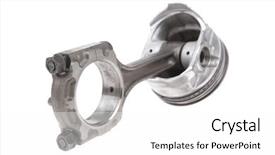  Presentation with engine - Audience pleasing presentation consisting of real used aluminum piston isolated backdrop and a white colored foreground