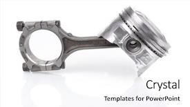  Presentation with engine - Presentation design with real used aluminum piston isolated background and a white colored foreground