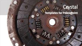  Presentation with isolated paw prints over white - Beautiful PPT theme featuring real used car clutch isolated backdrop and a tawny brown colored foreground