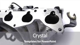  Presentation with motor engine - Slide set with real used car motor engine background and a  colored foreground