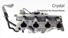  Presentation with motor engine - Presentation consisting of real used car motor engine background and a white colored foreground