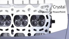  Presentation with motor engine - Audience pleasing PPT theme consisting of real used car motor engine backdrop and a white colored foreground